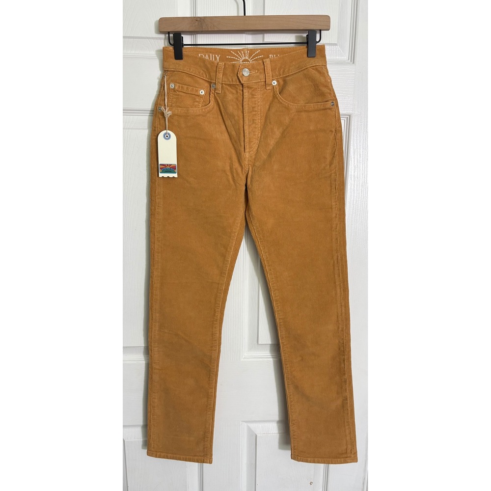 Daily Blue Boost Corduroy Pants 24 Mustard Yellow High Rise Button Fly Straight